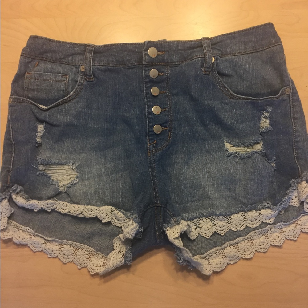 Cute Lace Trim Shorts